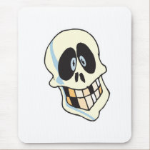 funny grinning skeleton skull mousepads