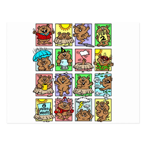 Funny Groundhog Day Cartoons Post Cards