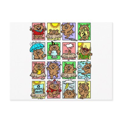 Funny Groundhog Day Cartoons post cards