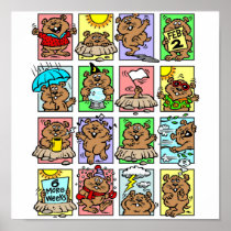 Funny Groundhog Day Cartoons Posters