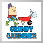 funny grumpy gardener lady poster