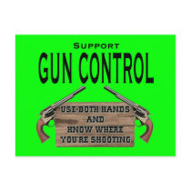 Funny Gun Control Postcard #1