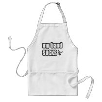 Funny guys girls Punk rock music band humor aprons