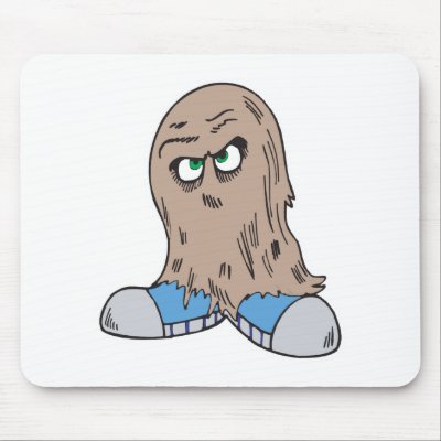funny hair monster with shoes mouse mat by doonidesigns
