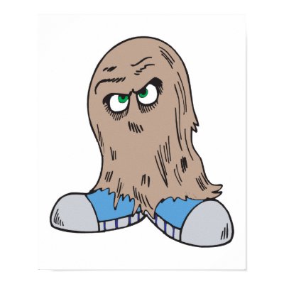 funny hair monster with shoes posters by doonidesigns