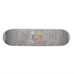 funny hair monster with shoes skateboard deck