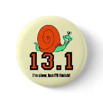 Funny half marathon button