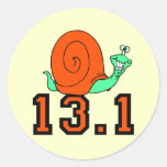 Funny half marathon round sticker