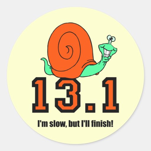 Funny half marathon round sticker