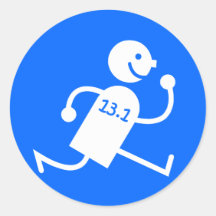 Funny half marathon round stickers