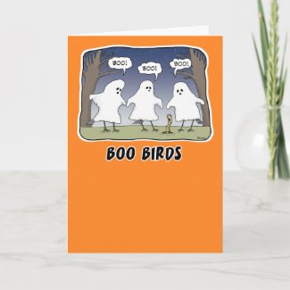 Funny Halloween card: Boo Birds