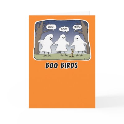 Funny Halloween card: Boo Birds by chuckink