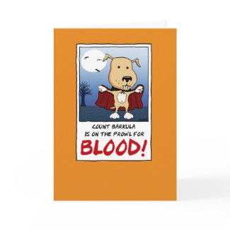 Funny Halloween card: Count Barkula card