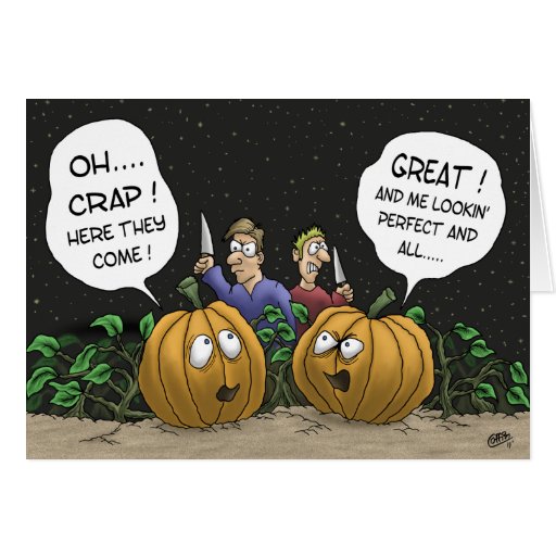 Funny Halloween Cards: Pumpkin Perspective Card | Zazzle