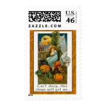 Funny Halloween Clown Card postage by HalloweenFun Funny Halloween Clown Card postage