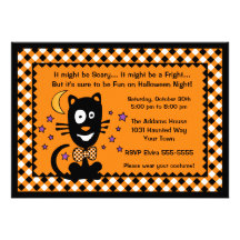 Funny Halloween Kitty Invitation