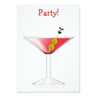Funny Halloween Party Invitations Bloody Martini
