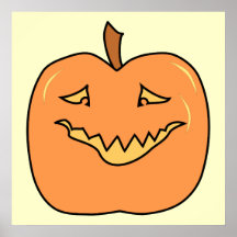 Funny Halloween Pumpkin Cartoon Poster