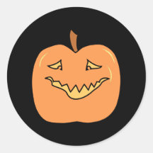 Funny Halloween Pumpkin Cartoon Sticker
