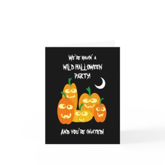 Funny Halloween Pumpkins Party Invitation Template card