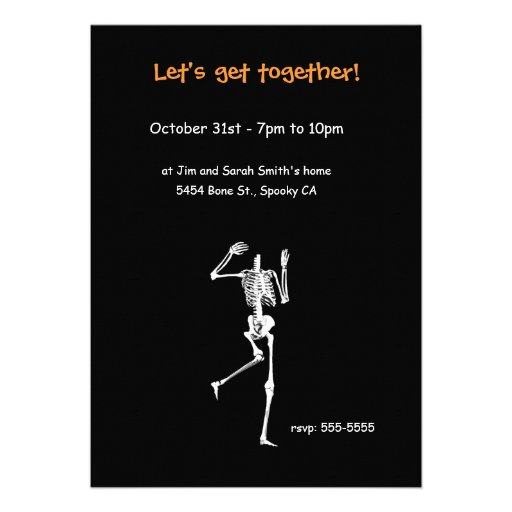 Funny Halloween Skeletons - Please Join Us Personalized Invitations