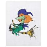 funny halloween witch cartoon flyers
