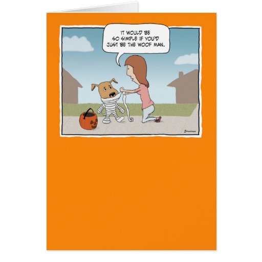 Funny Halloween Woof Man Card Zazzle 