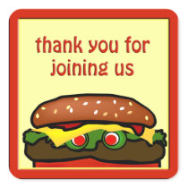 Funny Hamburger Picnic Favor Sticker