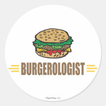 Funny Hamburger Round Stickers