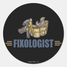 Funny Handyman Round Stickers