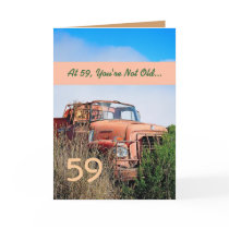 FUNNY Happy 59th Birthday - Vintage Orange Truck Cards