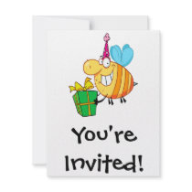 funny happy birthday bumble bee cartoon character announcement