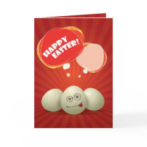 Funny Happy Easter Red Greeting Card