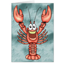 Funny Happy Lobster Cards