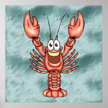 Funny Happy Lobster Posters