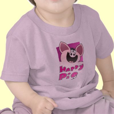 Funny Happy Pig TShirt | Funny Happy Pig Tee Kid by Toonboy