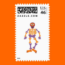 funny happy skeleton stamps