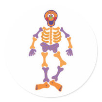 funny happy skeleton stickers