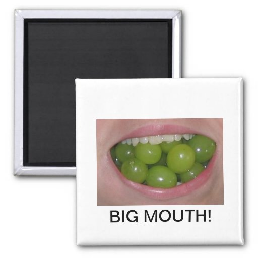 Funny Happy Stuffed Mouth Photo Big Mouth 2 Inch Square Magnet Zazzle