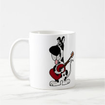 Funny Harlequin Great Dane Playing Guitar Mug