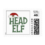 Funny Head Elf Christmas Gift Stamp