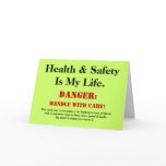 Funny Health and Safety Sign Joke Customisable Greeting Cards