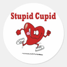 Funny Heart Running From Cupid Stickers