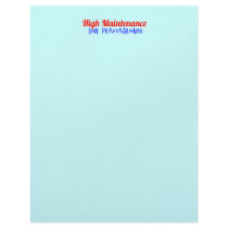 Funny "High Maintenance - Low Performance" Letterhead Template