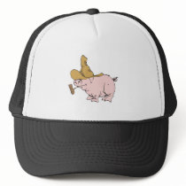 funny hillbilly pig mesh hat