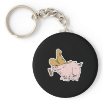 funny hillbilly pig key chain