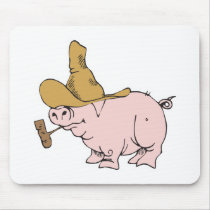funny hillbilly pig mouse mat