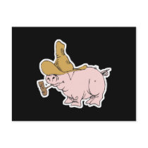 funny hillbilly pig post card