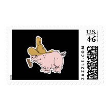 funny hillbilly pig stamp