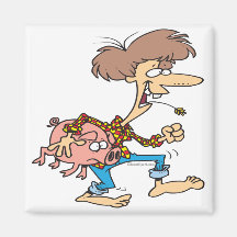 funny hillbilly redneck with pig cartoon fridge magnets